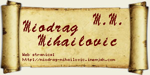 Miodrag Mihailović vizit kartica